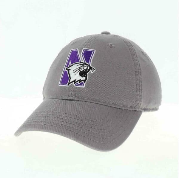 Northwestern University Wildcats Legacy Unconstructed Adjustable Grey Hat with N-Cat Design II