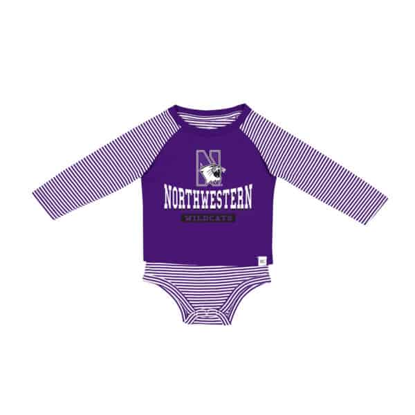 Northwestern University Wildcats Colosseum Infant Boys Pampoogas Raglan Onesie