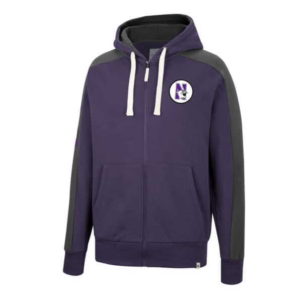 Northwestern University Wildcats Colosseum Men's Flying Wasp Full Zip Hoodie