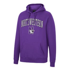 Northwestern University Wildcats Colosseum Men's Purple Scholarship Hoodie With Northwestern and N-Cat Design