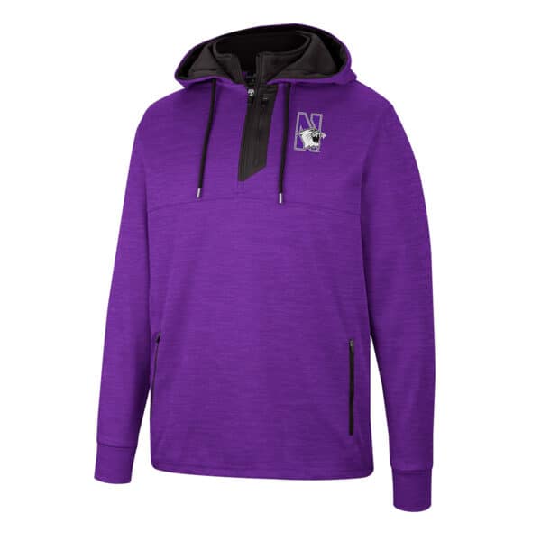 Northwestern University Wildcats Colosseum Men's Bushwood 1/4 Zip Fleece Hoodie