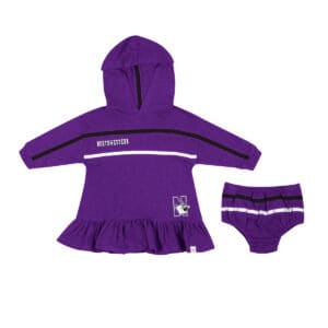 Northwestern University Wildcats Colosseum Infant Girls Winifred Dress And Bloomer Set