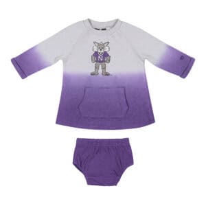 Northwestern University Wildcats Colosseum Infant Girls Hand In Hand Dress & Bloomer Set