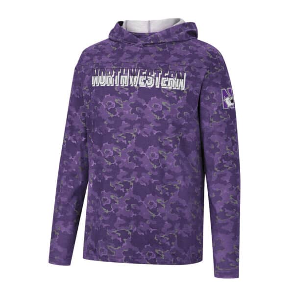 Northwestern University Wildcats Colosseum Men's Wager Hooded Tee