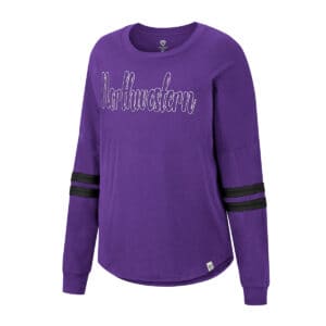 Northwestern University Wildcats Colosseum Ladies Womens Earth 1St Recycled L/S Spirit Tee