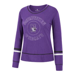 Northwestern University Wildcats Colosseum Ladies Heatherow L/S Tee
