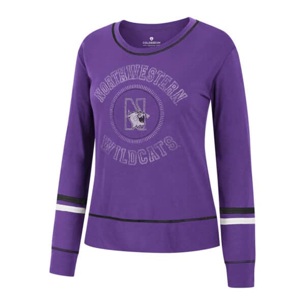 Northwestern University Wildcats Colosseum Ladies Heatherow L/S Tee