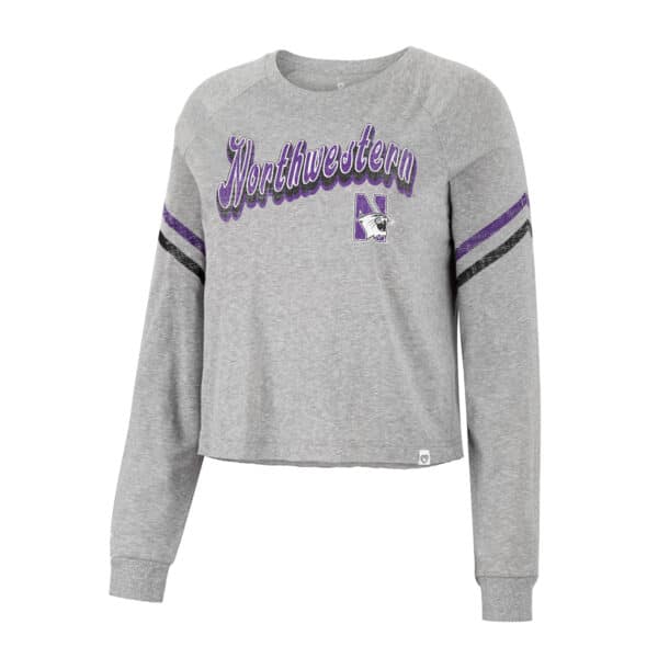 Northwestern University Wildcats Colosseum Ladies Love Actually L/S Crop Tee