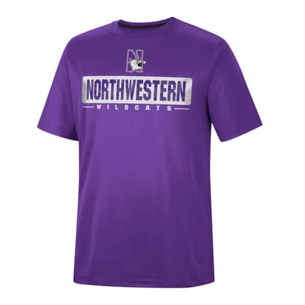 Northwestern University Wildcats Colosseum Men's Wager S/S Poly Tee