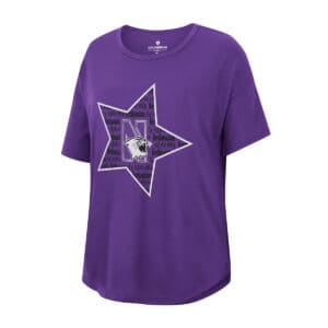 Northwestern University Wildcats Colosseum Ladies Reporter Drop Shoulder S/S Tee