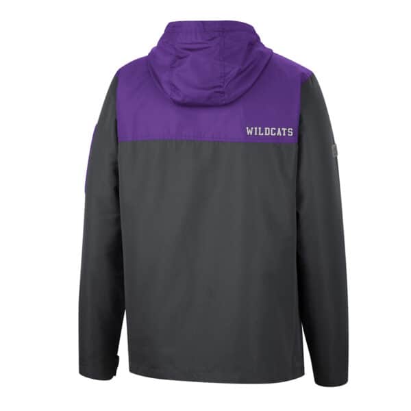 Northwestern University Wildcats Colosseum Men's Staff Hooded Windbreaker - Back Side