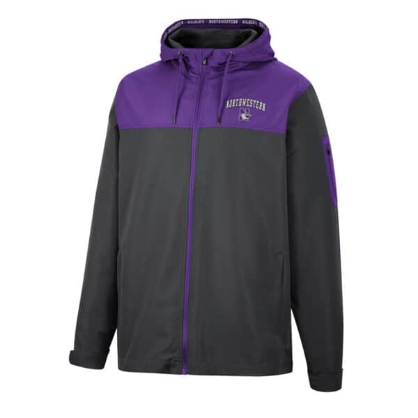 Northwestern University Wildcats Colosseum Men's Staff Hooded Windbreaker
