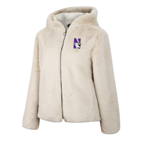 Northwestern University Wildcats Colosseum Ladies You Look Good Faux Fur Jacket