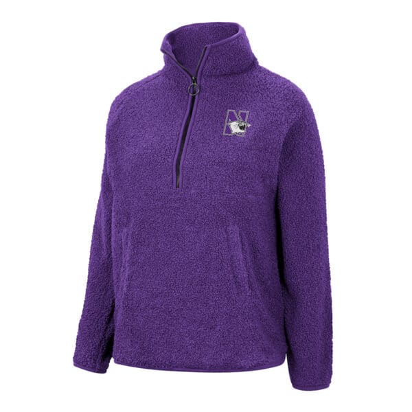 Northwestern University Wildcats Colosseum Ladies Winter Wonderland Chenille Sherpa Jacket