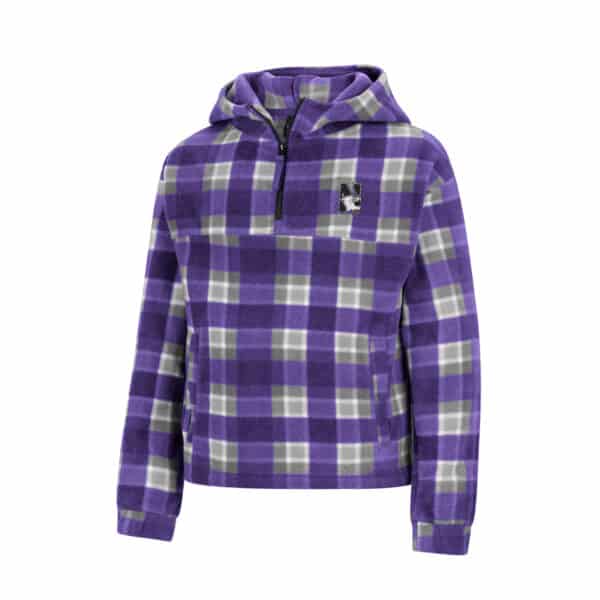 Northwestern University Wildcats Colosseum Girls Floofloovers 1/4 Zip Jacket With Hood
