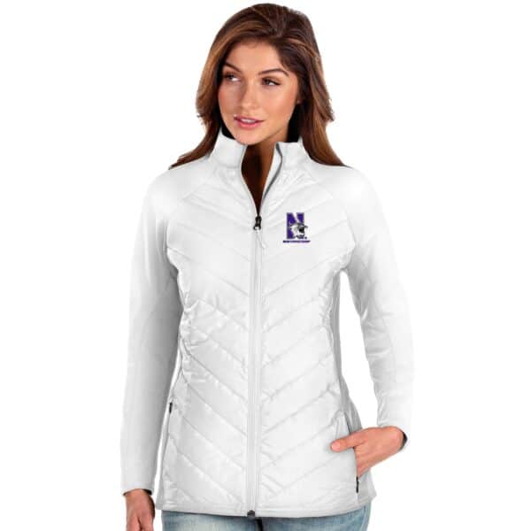 Northwestern Wildcats Women's Antigua Altitude Jacket in White with N-cat Design