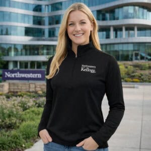 Kellogg Women's Antigua Tribute 1/2 Zip Pullover in Black-2