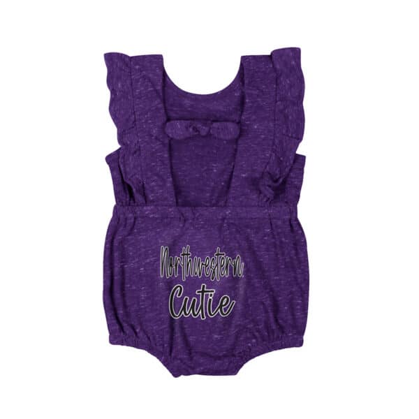Northwestern University Wildcats Colosseum Infant Girls Gidget Ruffle Onesie - Back Side