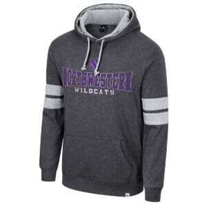 Northwestern University Wildcats Colosseum Men's Heather Grey Love To Hear This Pullover Hoodie