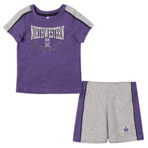 Northwestern University Wildcats Colosseum Infant Boys Norman Tee And Short Set