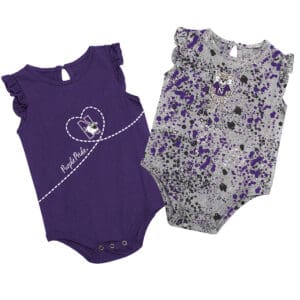Northwestern University Wildcats Colosseum Infant Girls Sweet Pea 2 Pack Onesie Set with Willie