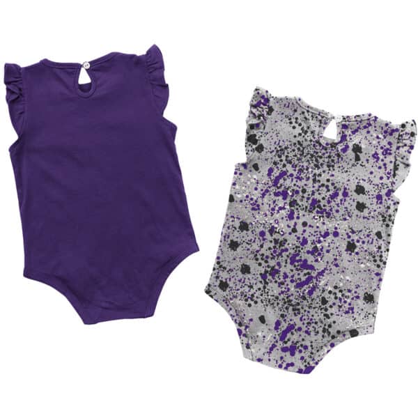 Northwestern University Wildcats Colosseum Infant Girls Sweet Pea 2 Pack Onesie Set with Willie - Back Side