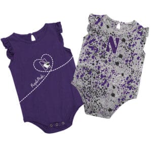 Northwestern University Wildcats Colosseum Infant Girls Sweet Pea 2 Pack Onesie Set with Logo