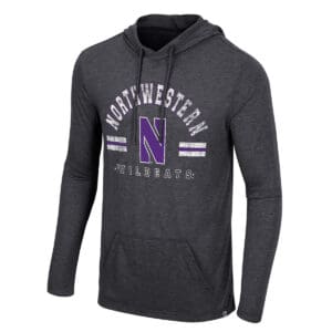 Northwestern University Wildcats Colosseum Men's Black Ticking Like This Hooded Tee