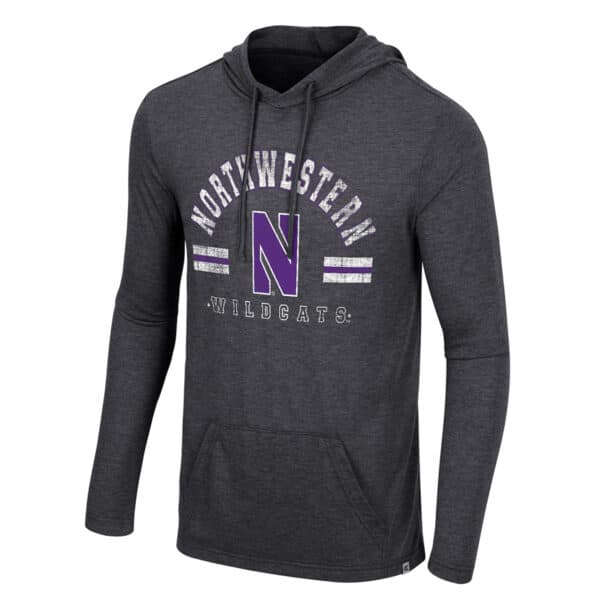 Northwestern University Wildcats Colosseum Men's Black Ticking Like This Hooded Tee