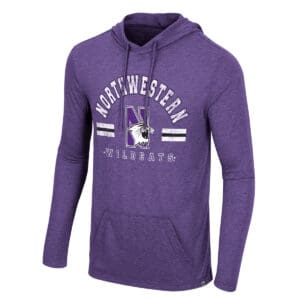 Northwestern University Wildcats Colosseum Men's Purple Ticking Like This Hooded Tee