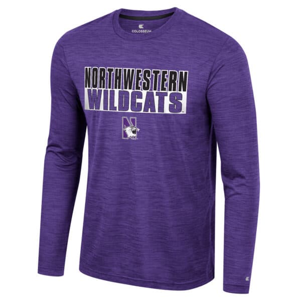 Northwestern University Wildcats Colosseum Men's Purple Positraction L/S Tee