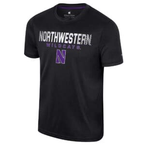Northwestern University Wildcats Colosseum Men's Black Stan S/S Tee