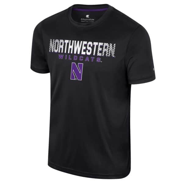 Northwestern University Wildcats Colosseum Men's Black Stan S/S Tee