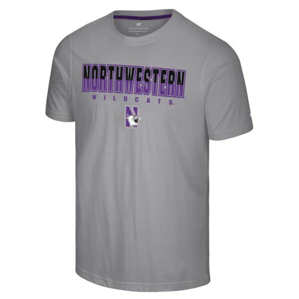 Northwestern University Wildcats Colosseum Men's Black/Purple Crane S/S Tee 