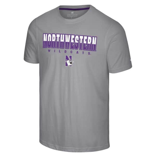 Northwestern University Wildcats Colosseum Men's White/Purple Crane S/S Tee