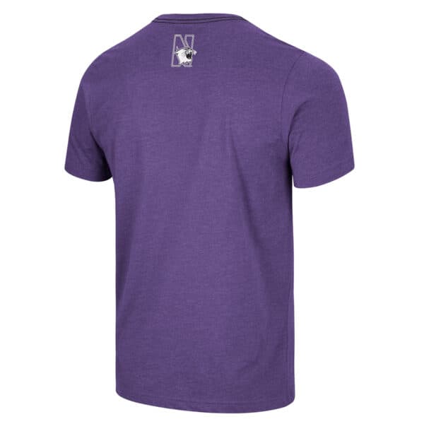 Northwestern University Wildcats Colosseum Men's Purple Ignition Timing S/S Tee - Back Side