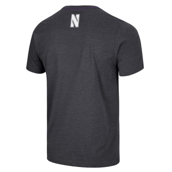 Northwestern University Wildcats Colosseum Men's Black Ignition Timing S/S Tee - Back Side