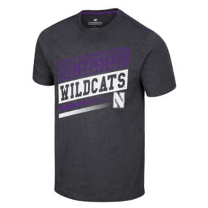 Northwestern University Wildcats Colosseum Men's Black Ignition Timing S/S Tee