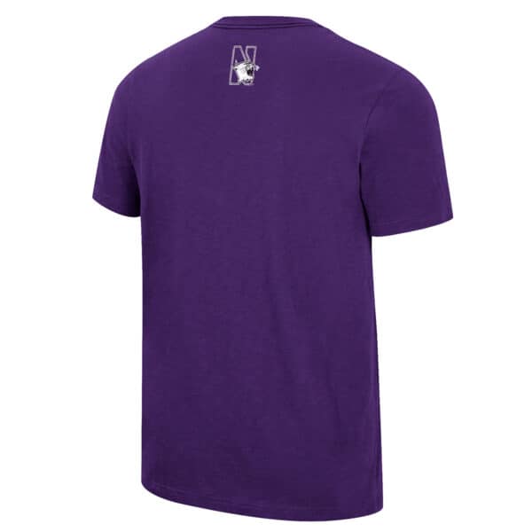 Northwestern University Wildcats Colosseum Men's Purple Objection! S/S Tee - Back Side