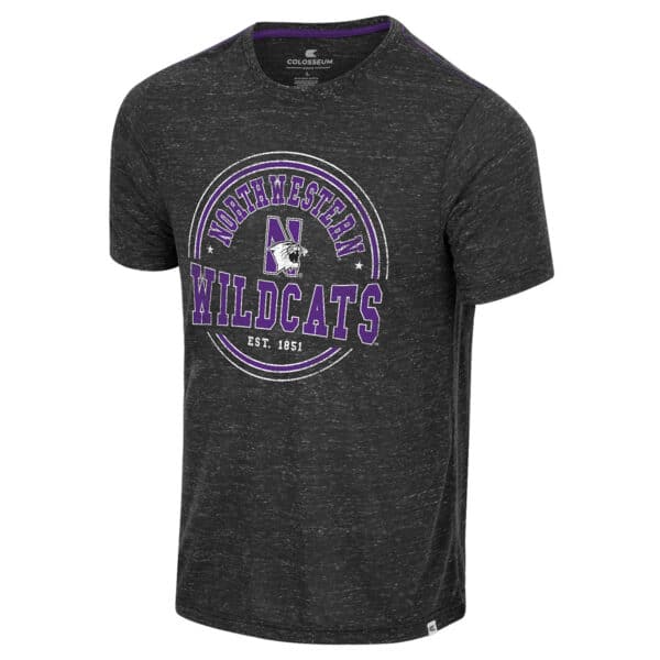 Northwestern University Wildcats Colosseum Men's Round Design Modicum Of Gratitude S/S Tee