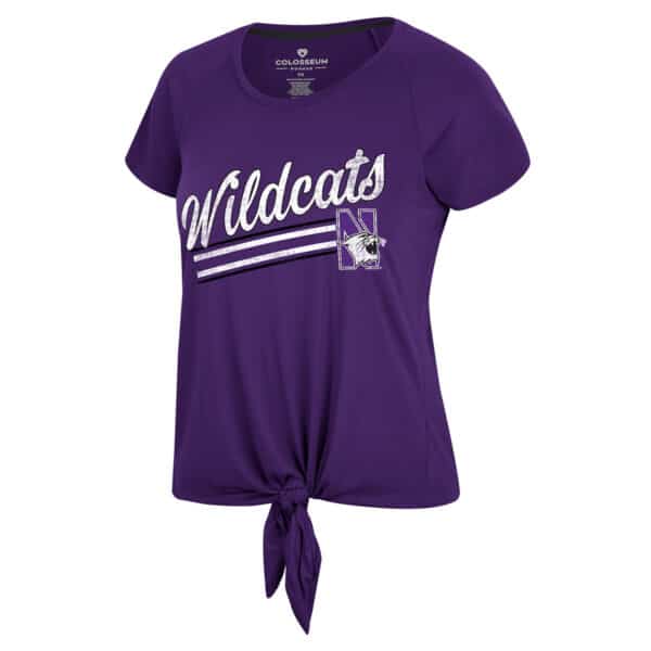 Northwestern University Wildcats Colosseum Ladies Krull Tie Front Tee