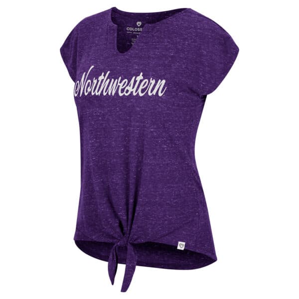 Northwestern University Wildcats Colosseum Ladies Benny Boo Boo Tie Front Tee
