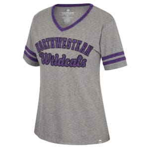 Northwestern University Wildcats Colosseum Ladies Lana Oversized V-Neck Tee