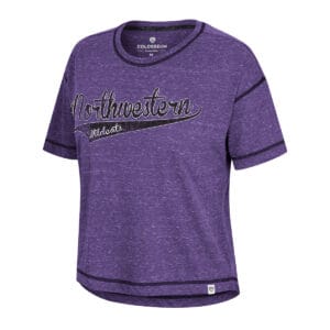 Northwestern University Wildcats Colosseum Ladies Purple How To Crop S/S Tee