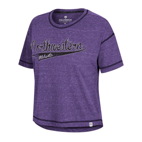 Northwestern University Wildcats Colosseum Ladies Purple How To Crop S/S Tee
