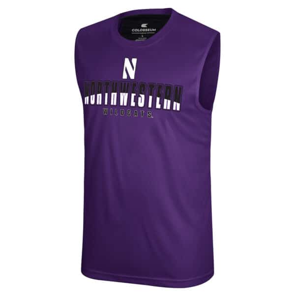 Northwestern University Wildcats Colosseum Men's Purple N Logo Trotter Sleeveless Tee