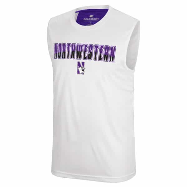Northwestern University Wildcats Colosseum Men's White Trotter Sleeveless Tee