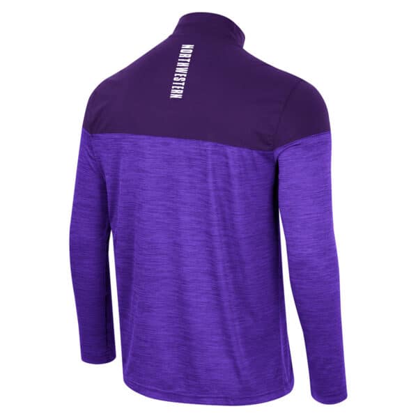 Northwestern University Wildcats Colosseum Men's Purple Positraction 1/4 Zip Windshirt - Back Side