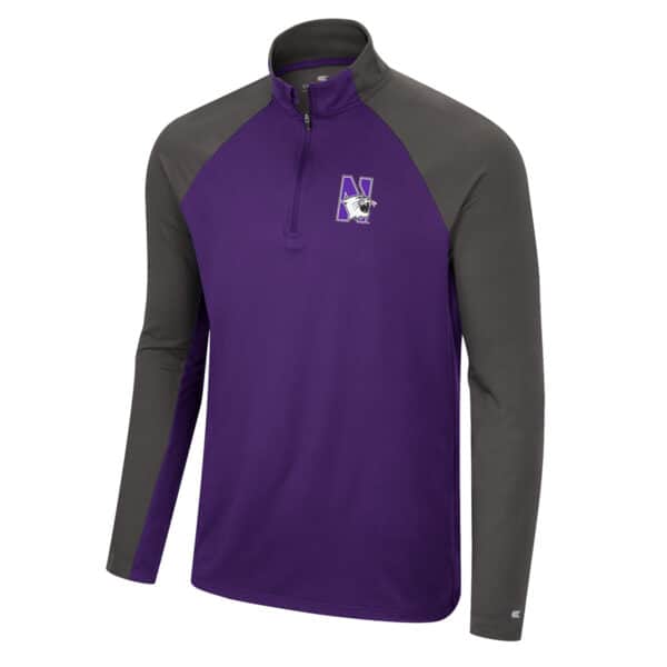 Northwestern University Wildcats Colosseum Men's Purple Two Yutes 1/4 Zip Windshirt