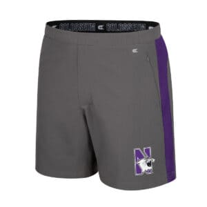 Northwestern University Wildcats Men's Colosseum NCat Logo Top-Dead-Center Short